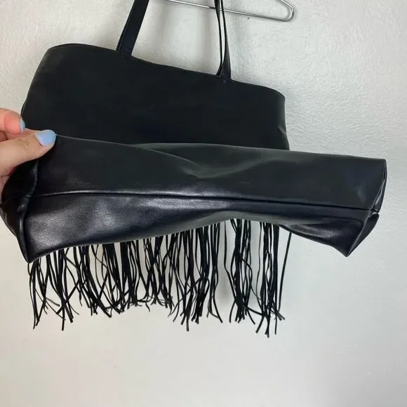 Victoria’s Secret Black Fringe Tote Bag - Picture 4 of 5